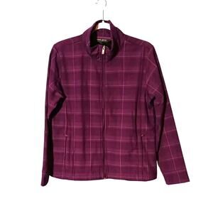 COUPE Collection Full Zip Jacket Women's Medium Long Sleeve Purple Plaid Blazer